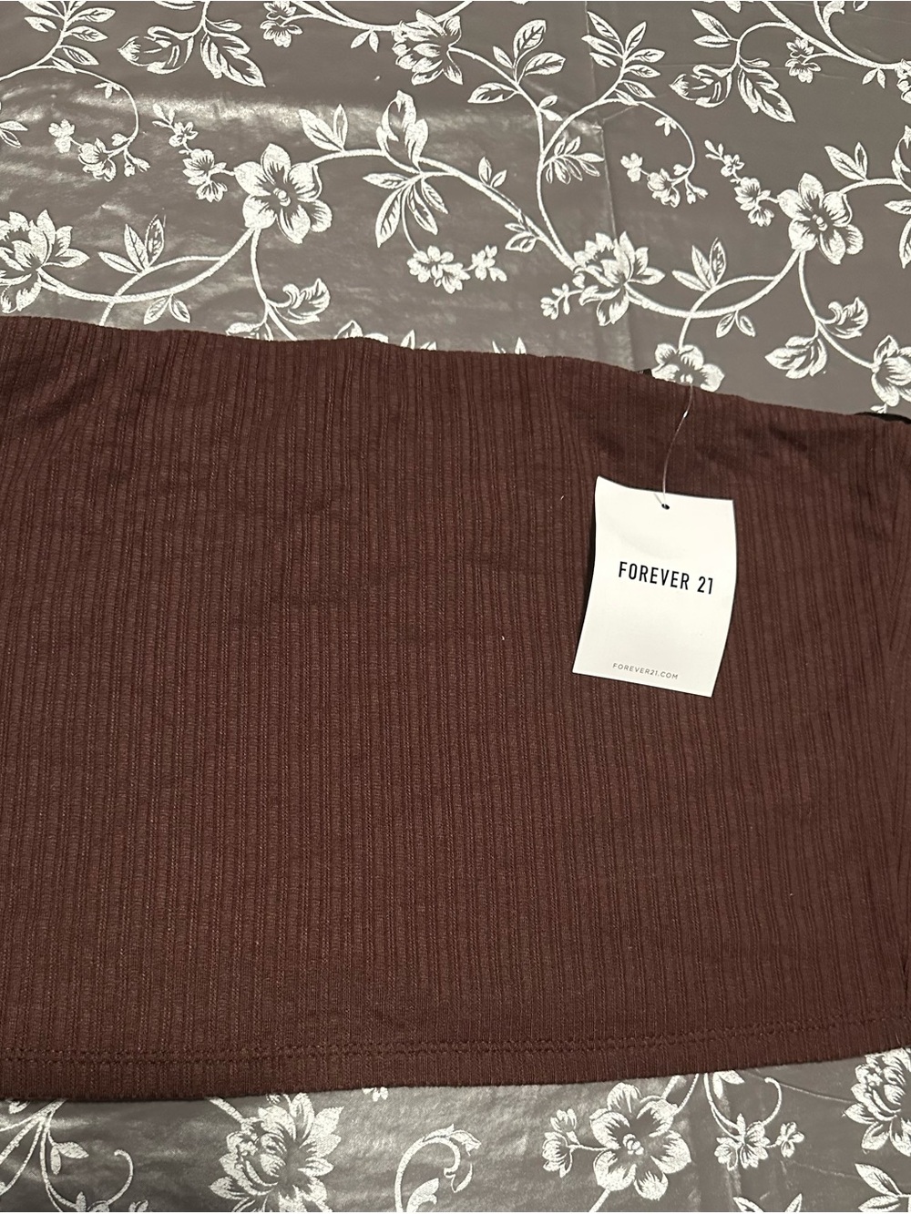 Forever 21 Chocolate Brown Ribbed Mini Skirt - Picture 2 of 2